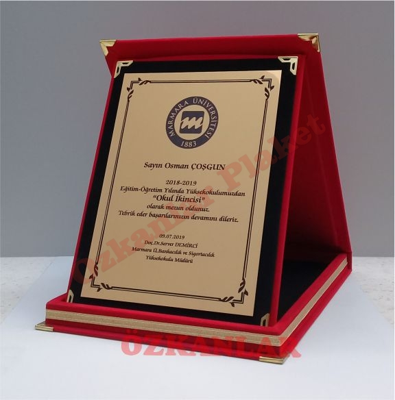 Kadife Kutulu Plaket KOD: PL 10