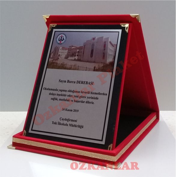 Kadife Kutulu Plaket KOD: PL 15