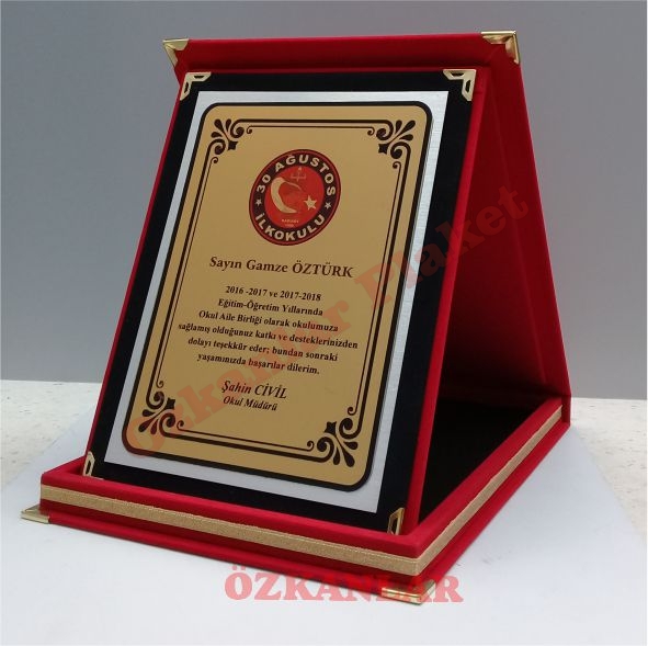 Kadife Kutulu Plaket KOD: PL 14