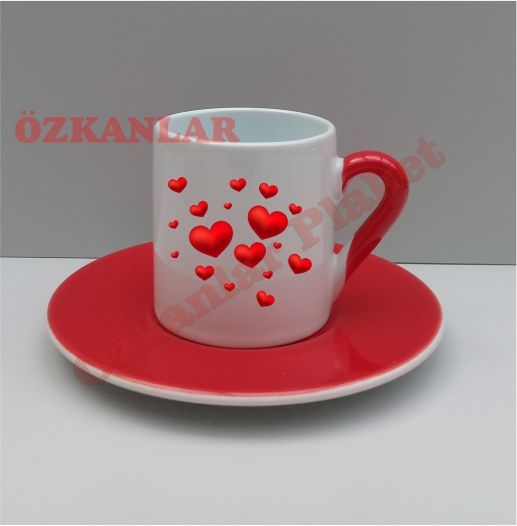 Bask?l? Kahve Fincan? KOD: KF 6